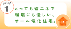 とっても省エネで環境にも優しい、オール電化住宅。
